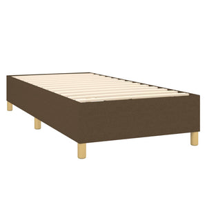 vidaXL Lit tapissier avec matelas et LED Marron foncé 100x200 cm Tissu
