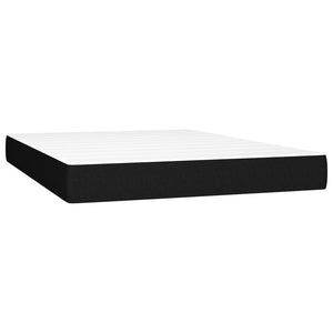 Lit double avec matelas et LED vidaXL Noir 140x190 cm Tissu