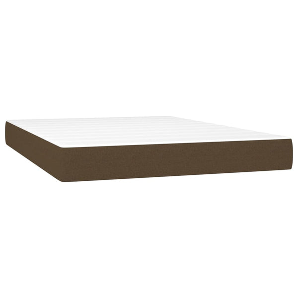 vidaXL Lit coffre avec matelas et LED Marron foncé 140x190 cm Tissu