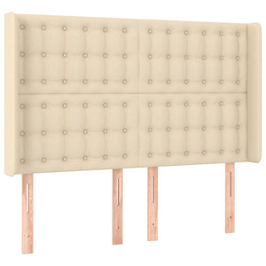 vidaXL Lit tapissier avec matelas et LED Crème 140x190 cm Tissu