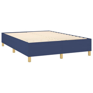vidaXL Lit tapissier avec matelas et LED bleu 140x190 cm Tissu