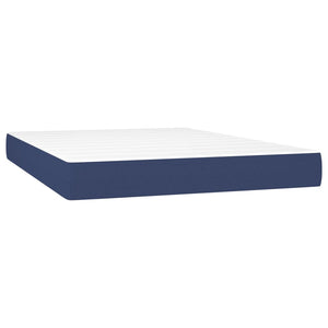 vidaXL Lit tapissier avec matelas et LED bleu 140x190 cm Tissu