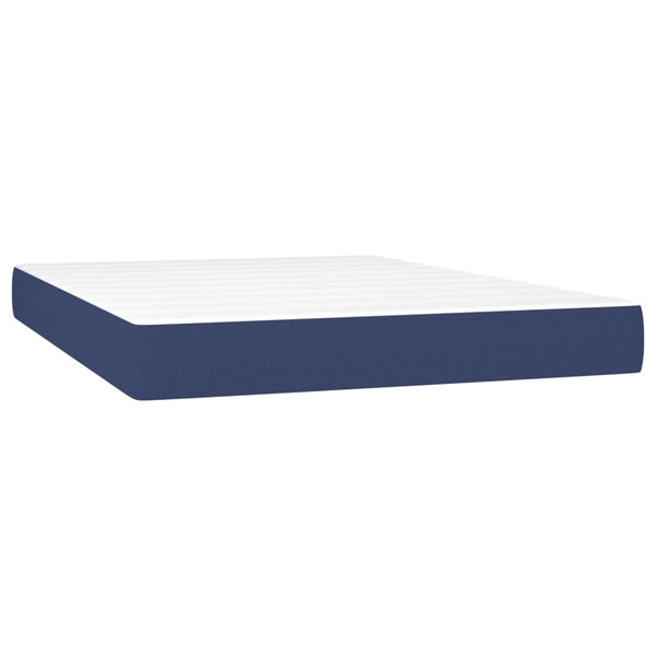 vidaXL Lit tapissier avec matelas et LED bleu 140x190 cm Tissu