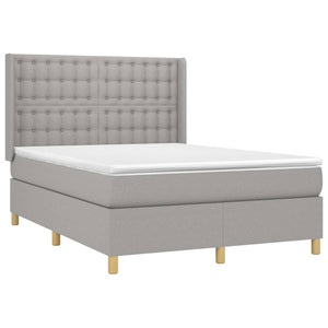 vidaXL Lit coffre avec matelas et LED Gris clair 140x200 cm Tissu