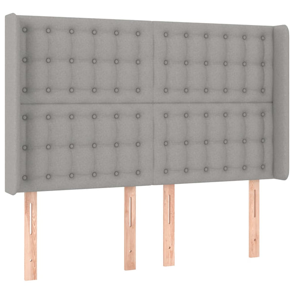 vidaXL Lit coffre avec matelas et LED Gris clair 140x200 cm Tissu
