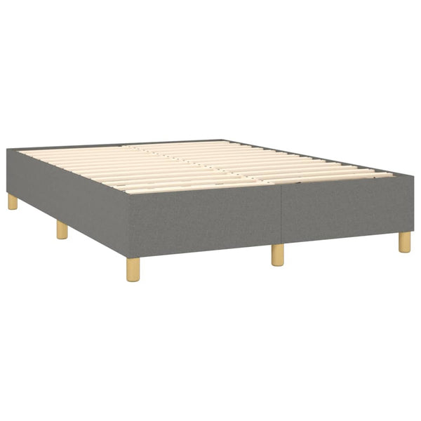 vidaXL Lit tapissier avec matelas et LED Gris foncé 140x200 cm Tissu