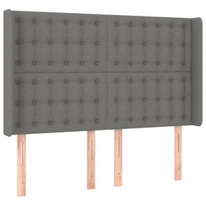 vidaXL Lit tapissier avec matelas et LED Gris foncé 140x200 cm Tissu