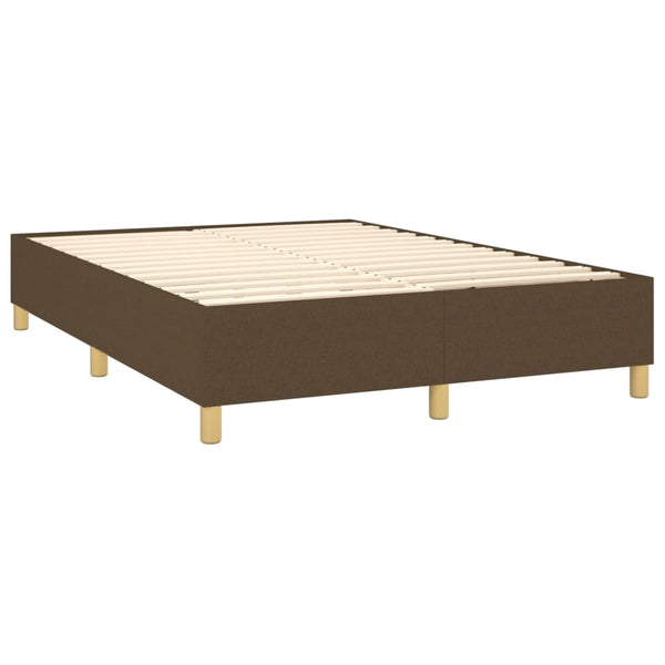 vidaXL Lit tapissier avec matelas et LED Marron foncé 140x200 cm Tissu