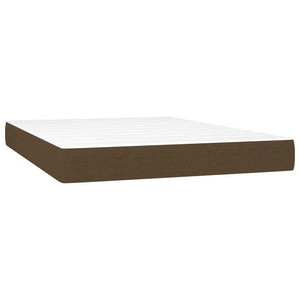 vidaXL Lit tapissier avec matelas et LED Marron foncé 140x200 cm Tissu