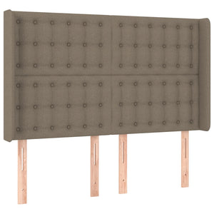 vidaXL Lit avec sommier tapissier, matelas et LED taupe 140x200 cm tissu