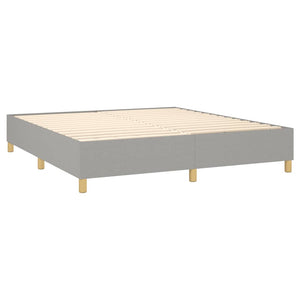 vidaXL Lit coffre avec matelas et LED Gris clair 160x200 cm Tissu