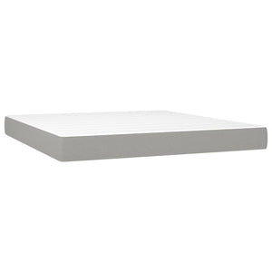 vidaXL Lit coffre avec matelas et LED Gris clair 160x200 cm Tissu