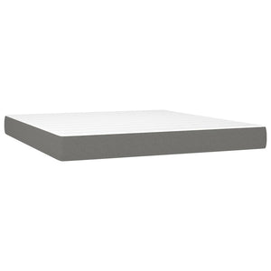 vidaXL Lit continental avec matelas et LED Gris foncé 160x200 cm Tissu