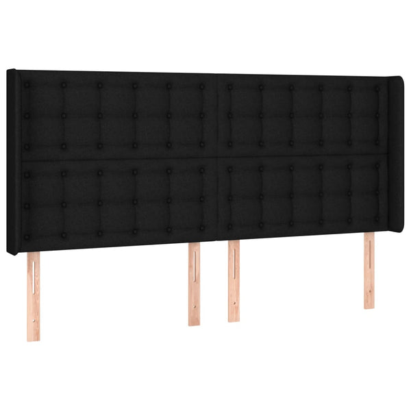 vidaXL Lit tapissier avec matelas et LED Noir 160x200 cm Tissu