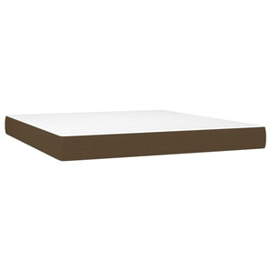 vidaXL Lit coffre avec matelas et LED Marron foncé 160x200 cm Tissu
