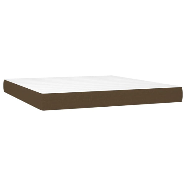 vidaXL Lit coffre avec matelas et LED Marron foncé 160x200 cm Tissu