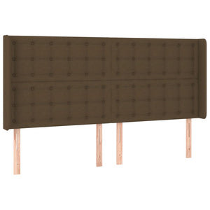 vidaXL Lit coffre avec matelas et LED Marron foncé 160x200 cm Tissu