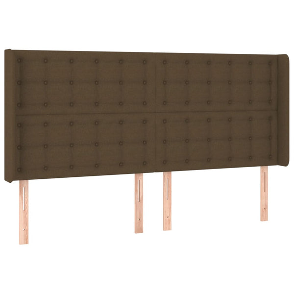 vidaXL Lit coffre avec matelas et LED Marron foncé 160x200 cm Tissu