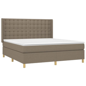 vidaXL Lit à ressorts avec matelas et LED taupe 160x200 cm tissu