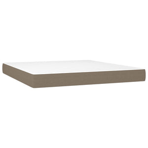 vidaXL Lit à ressorts avec matelas et LED taupe 160x200 cm tissu
