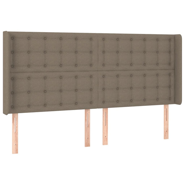 vidaXL Lit à ressorts avec matelas et LED taupe 160x200 cm tissu