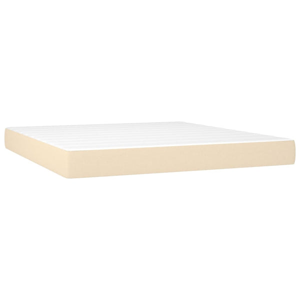 vidaXL Lit coffre avec matelas et LED Crème 160x200 cm Tissu