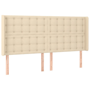 vidaXL Lit coffre avec matelas et LED Crème 160x200 cm Tissu