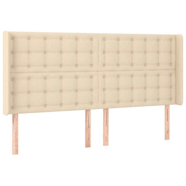 vidaXL Lit coffre avec matelas et LED Crème 160x200 cm Tissu