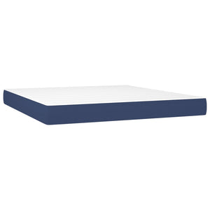 vidaXL Lit coffre avec matelas et LED bleu 160x200 cm Tissu