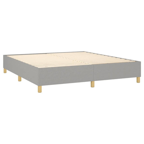 vidaXL Lit avec sommier tapissier et matelas LED Gris clair 180x200 cm Tissu