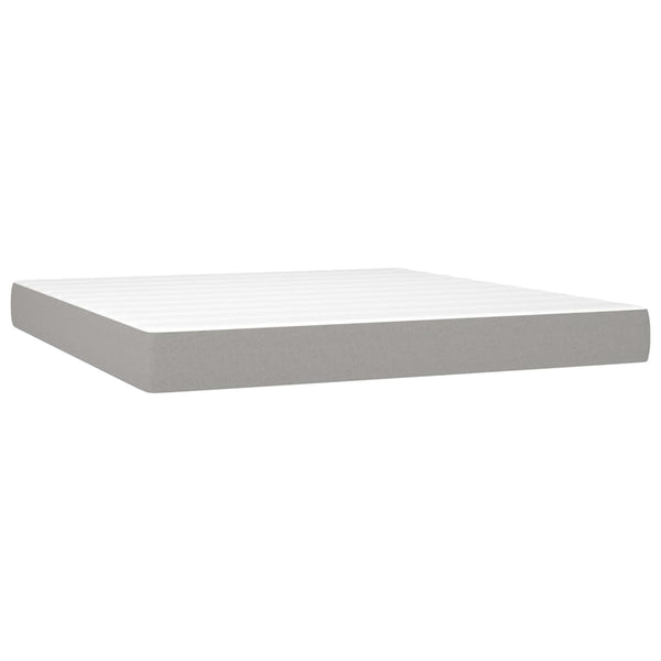 vidaXL Lit avec sommier tapissier et matelas LED Gris clair 180x200 cm Tissu