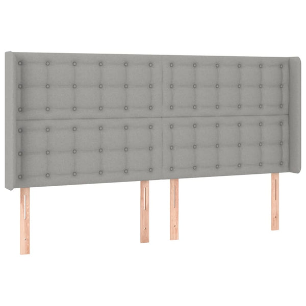 vidaXL Lit avec sommier tapissier et matelas LED Gris clair 180x200 cm Tissu