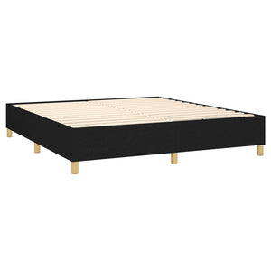 vidaXL Lit tapissier avec matelas et LED Noir 180x200 cm Tissu