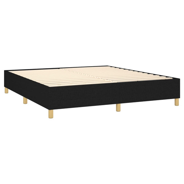 vidaXL Lit tapissier avec matelas et LED Noir 180x200 cm Tissu