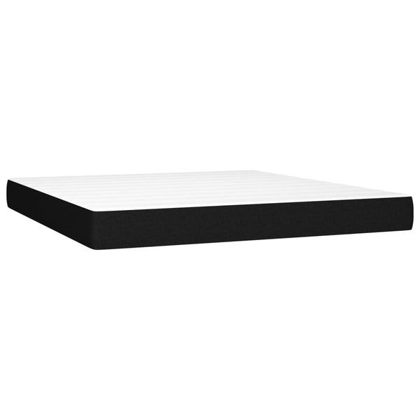 vidaXL Lit tapissier avec matelas et LED Noir 180x200 cm Tissu