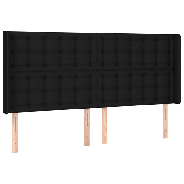 vidaXL Lit tapissier avec matelas et LED Noir 180x200 cm Tissu