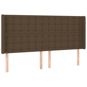 vidaXL Lit boxspring avec matelas et LED Marron foncé 180x200 cm Tissu