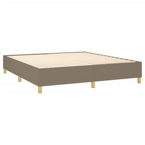 vidaXL Lit boxspring avec matelas et LED taupe 180x200 cm tissu