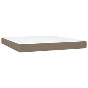 vidaXL Lit boxspring avec matelas et LED taupe 180x200 cm tissu