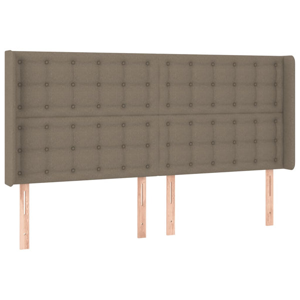 vidaXL Lit boxspring avec matelas et LED taupe 180x200 cm tissu