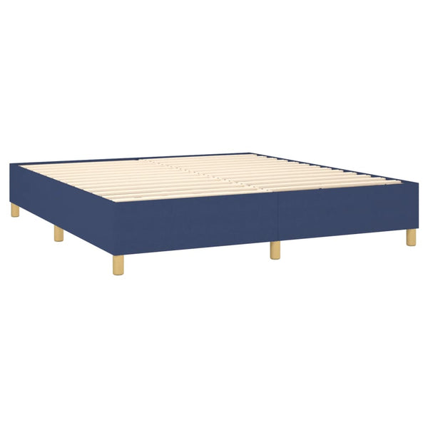 vidaXL Lit coffre avec matelas et LED bleu 180x200 cm Tissu