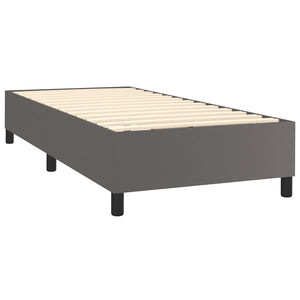 vidaXL Lit coffre avec matelas et LED gris 80x200 cm similicuir