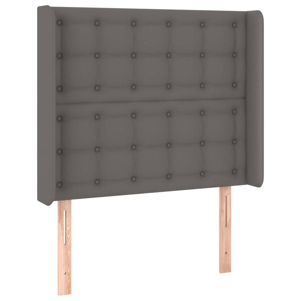 vidaXL Lit coffre avec matelas et LED gris 90x190 cm en similicuir