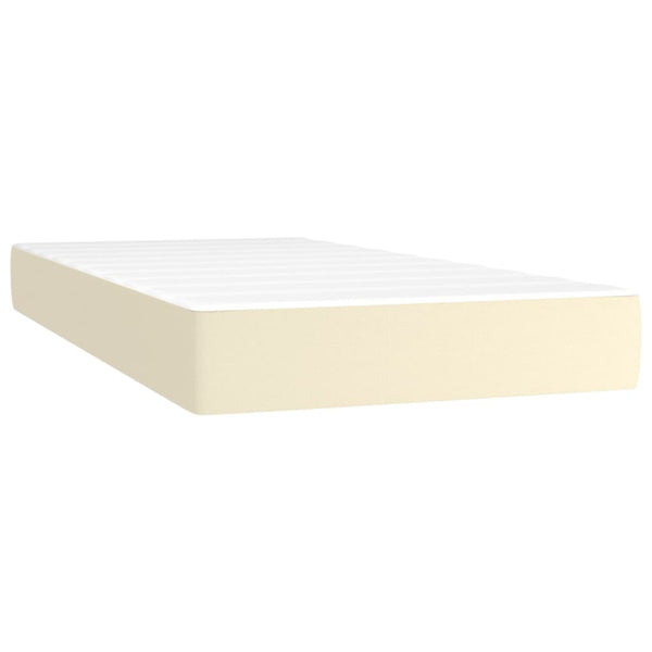 vidaXL Lit boxspring avec matelas et LED crème 90x200 cm similicuir
