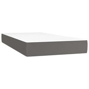 vidaXL Lit coffre avec matelas et LED Gris 90x200 cm Similicuir