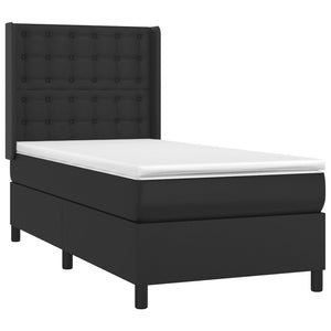 vidaXL Box Spring Bed with Mattress & LED Black 100x200 cm Faux Leather
