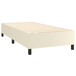 vidaXL Lit boxspring avec matelas et LED crème 100x200 cm similicuir
