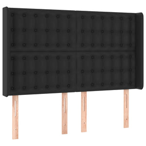 vidaXL Lit tapissier avec matelas et LED Noir 140x190 cm Similicuir