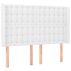 vidaXL Lit tapissier avec matelas et LED Blanc 140x190 cm Similicuir