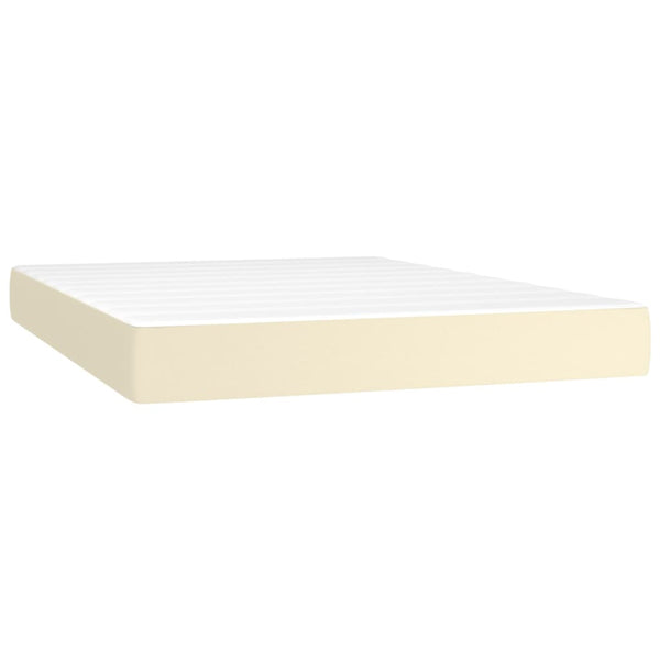 vidaXL Lit coffre avec matelas et LED Crème 140x190 cm Similicuir